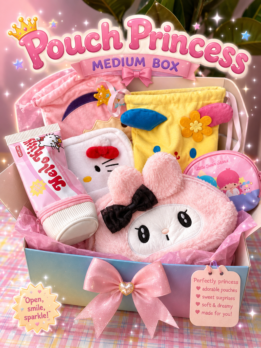 Pouch Princess Box ✧ MEDIUM + Free Gifts Inside🎀🦢