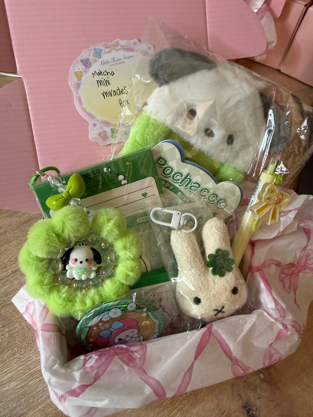 Matcha Mini Stationary Box + GIFT ✧ SMALL - Pochacco Green Box