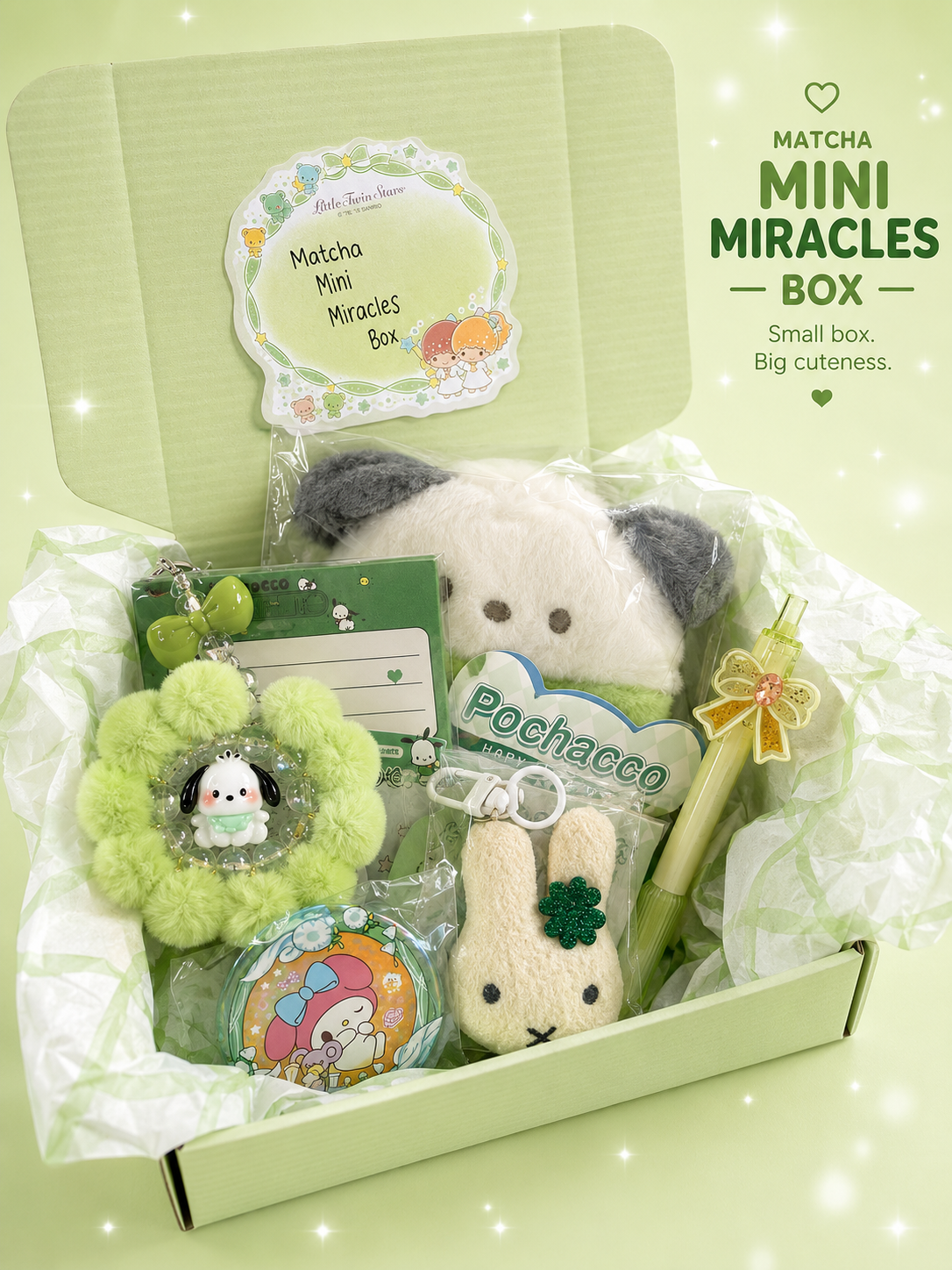 Matcha Mini Stationary Box + GIFT ✧ SMALL - Pochacco Green Box
