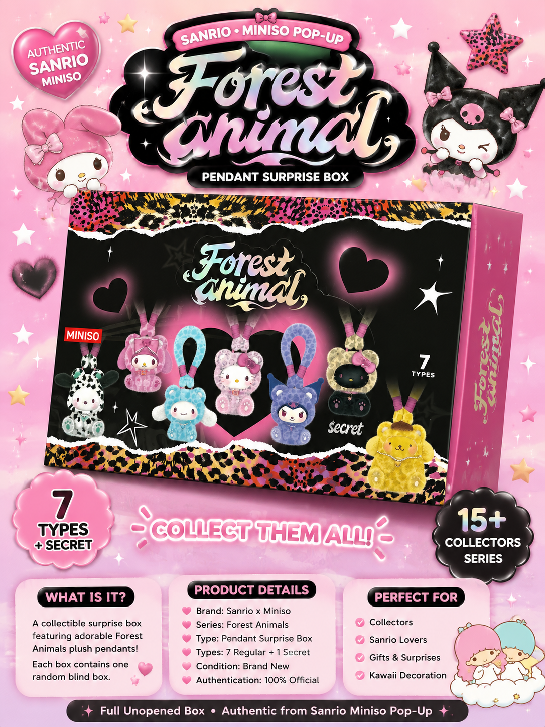 Miniso x Sanrio Forest Animal Friends Series | Mystery Blind Box Full Set